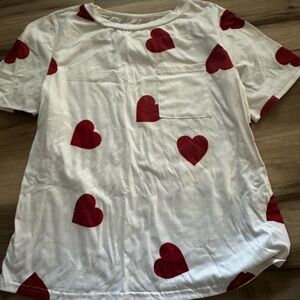 Cute heart PJ set with hearts size medium